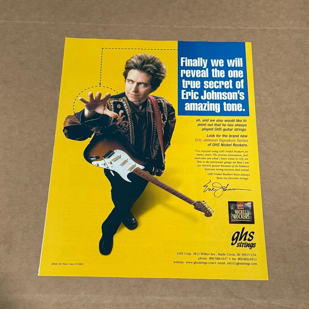 Eric Johnson - GHS Strings - 2002 Print Advertisement